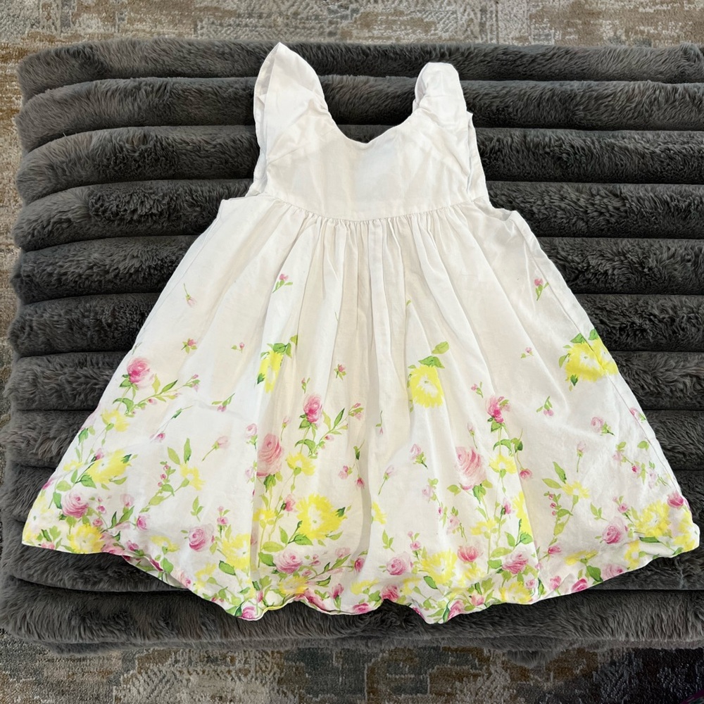 Janie and Jack Floral White and Yellow Kids Dress